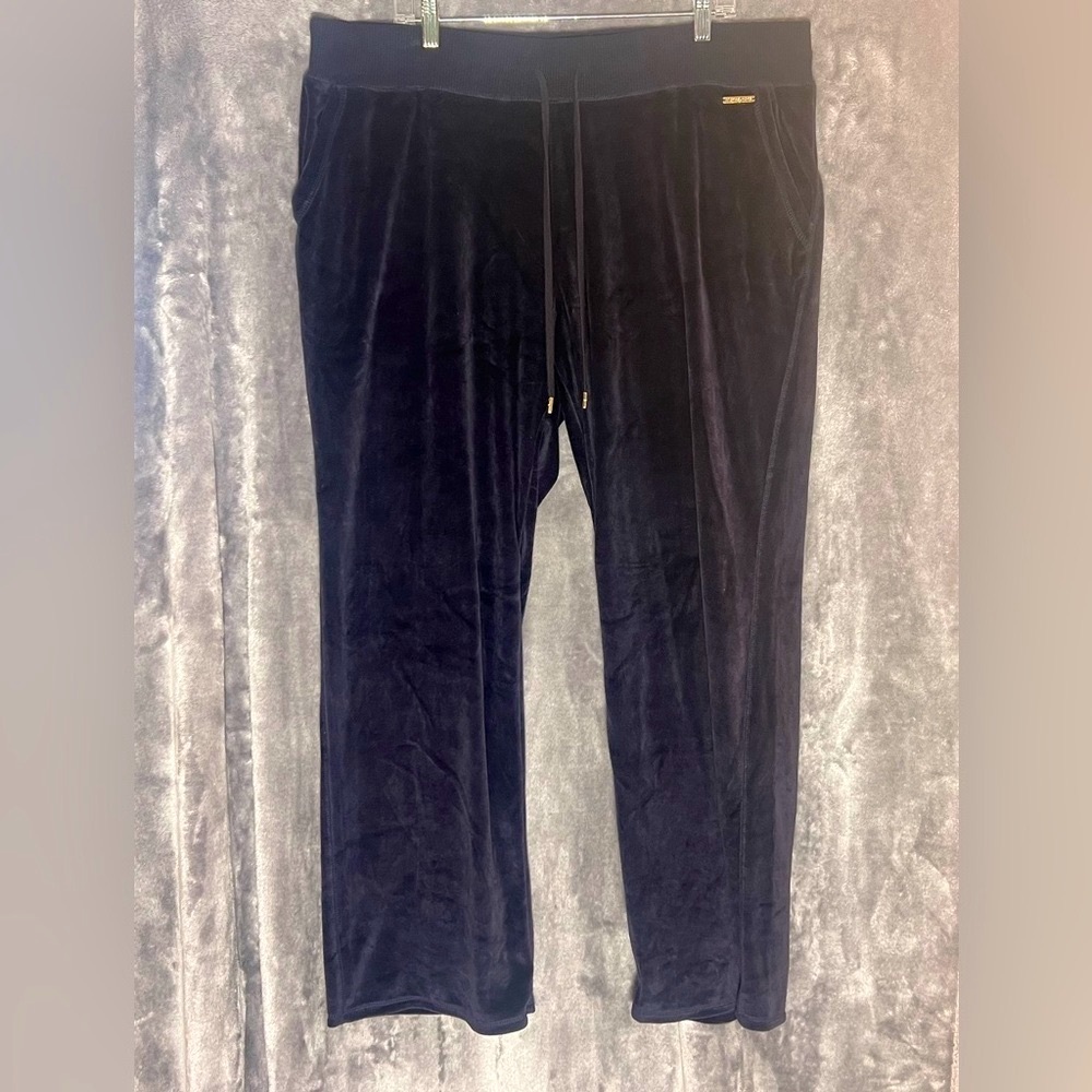 Michael Kors NWT Navy/ Black Velvet Sweatpant Wide Leg Women’s Joggers 2x